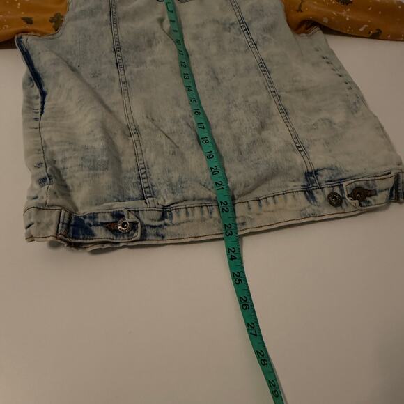 Evolution In Design Paint-Splattered Sleeve Denim Jacket Sz XL Distressed Rocker - Picture 8 of 9
